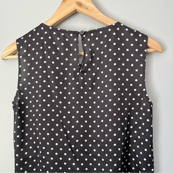 Jones New York Collection Petite Pleated Black & White Sleeveless Blouse Size 6P - Picture 12 of 14